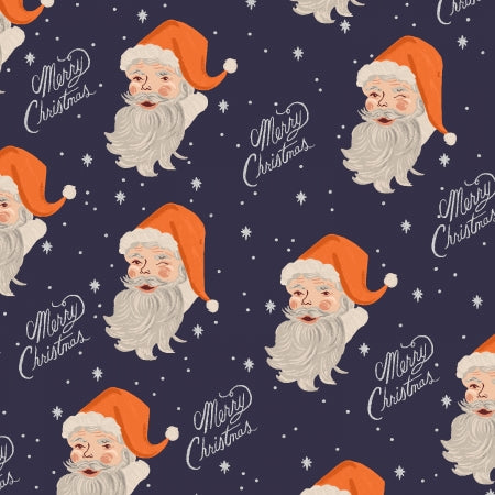 Rifle Paper Co - Holiday Classics - Santa - Navy Metallic