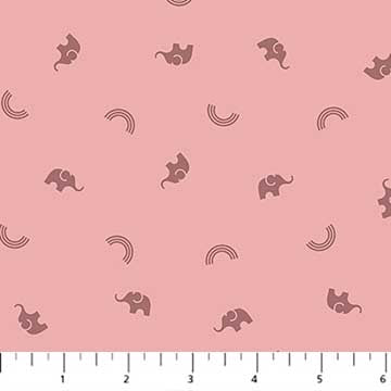 a Lucky Charms Basics - Elephants - Pink fabric with elephants on it by Figo.