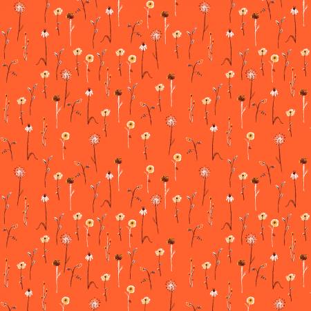 an Far Far Away 3 - Wildflowers - Burnt Orange background with flowers on it.